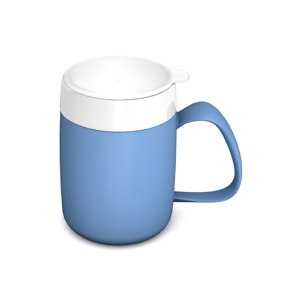 Mug with double wall and lid