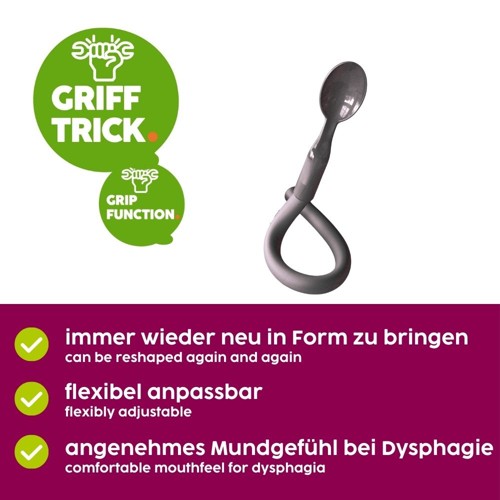 Plastic spoon with flexible handle