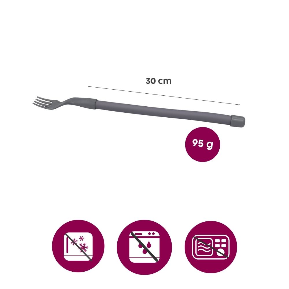Plastic fork with flexible handle